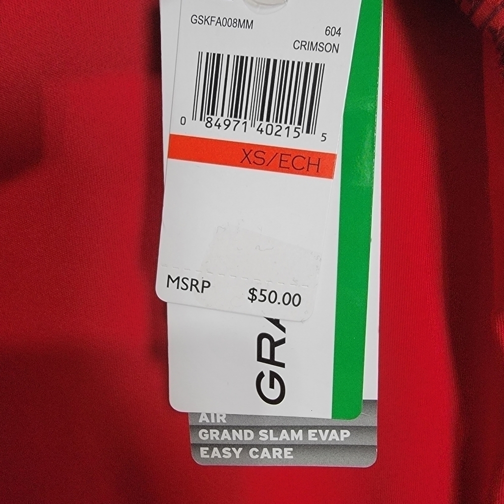 Grand Slam by Perry Ellis Red White Geometric Print Athletic Tennis Tank Top XS - Picture 4 of 5